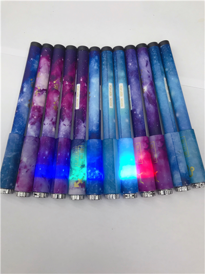 厂家直销十二星座带灯转转中性笔细节图