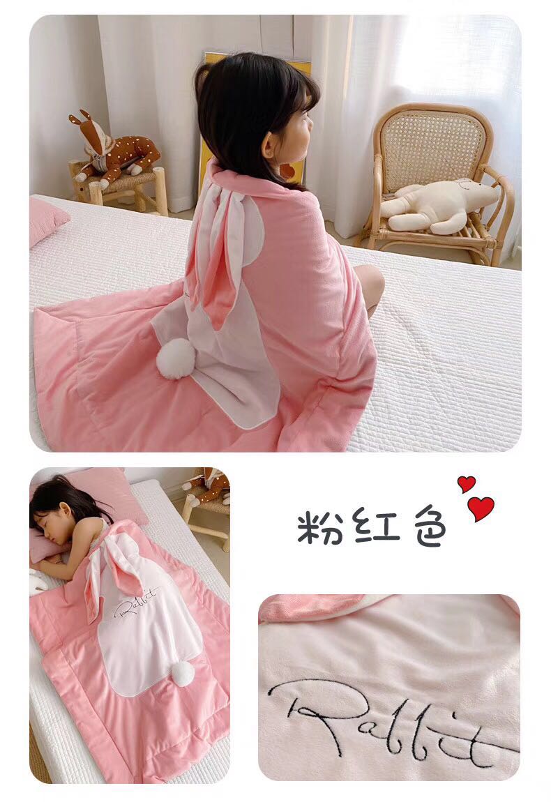 Cute Rabbit multi-functional blanket quilt details Picture