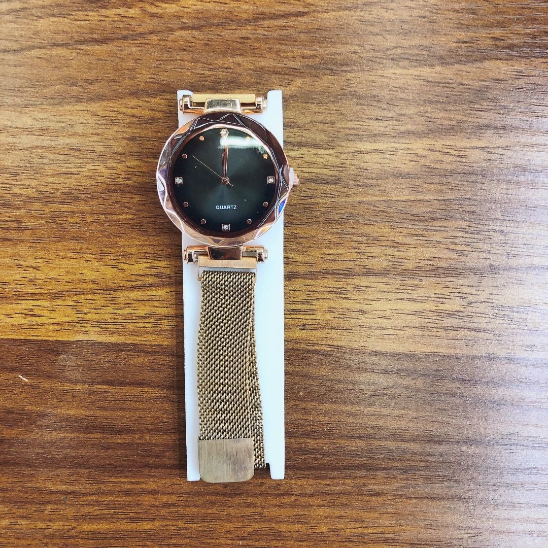 Reloj de oro para las mujeres de la escuela secundaria tendencia electrónica mecánica cuarzo para las mujeres genuinas dominador a prueba de agua negro tecnología reloj de las mujeres