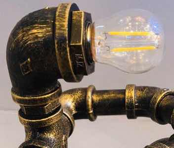 Industrial-style table lamp, personalized and creative decoration, coffee shop and bar table lamp, led retro and creative robot water pipe table lamp Specification image