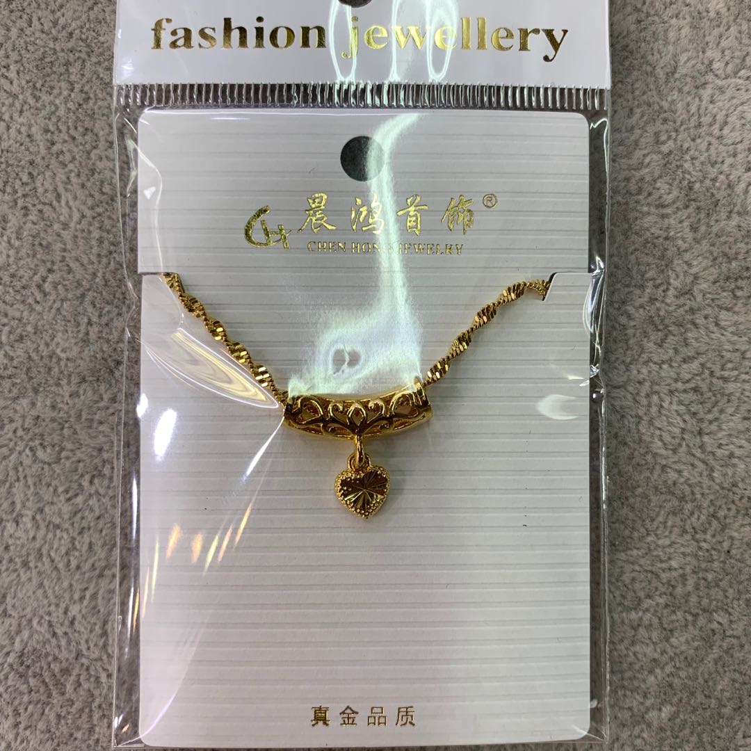 桃心锁链项链24K潮流ins百搭网红锁骨链