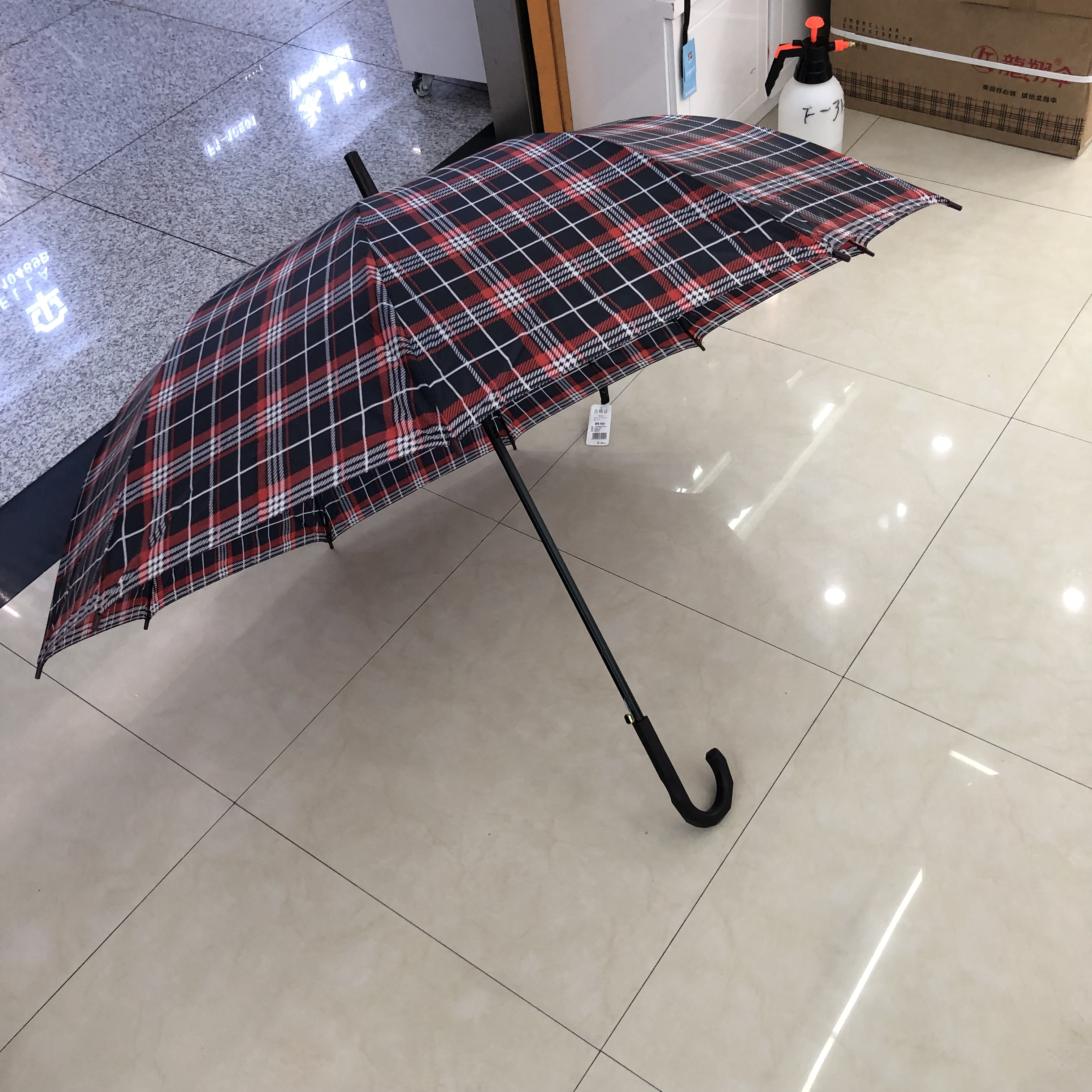 Yiwu Good Goods Business Umbrella Custom Increase Wind Weather Umbrella Solid Color Long Handle Straight Golf Umbrella