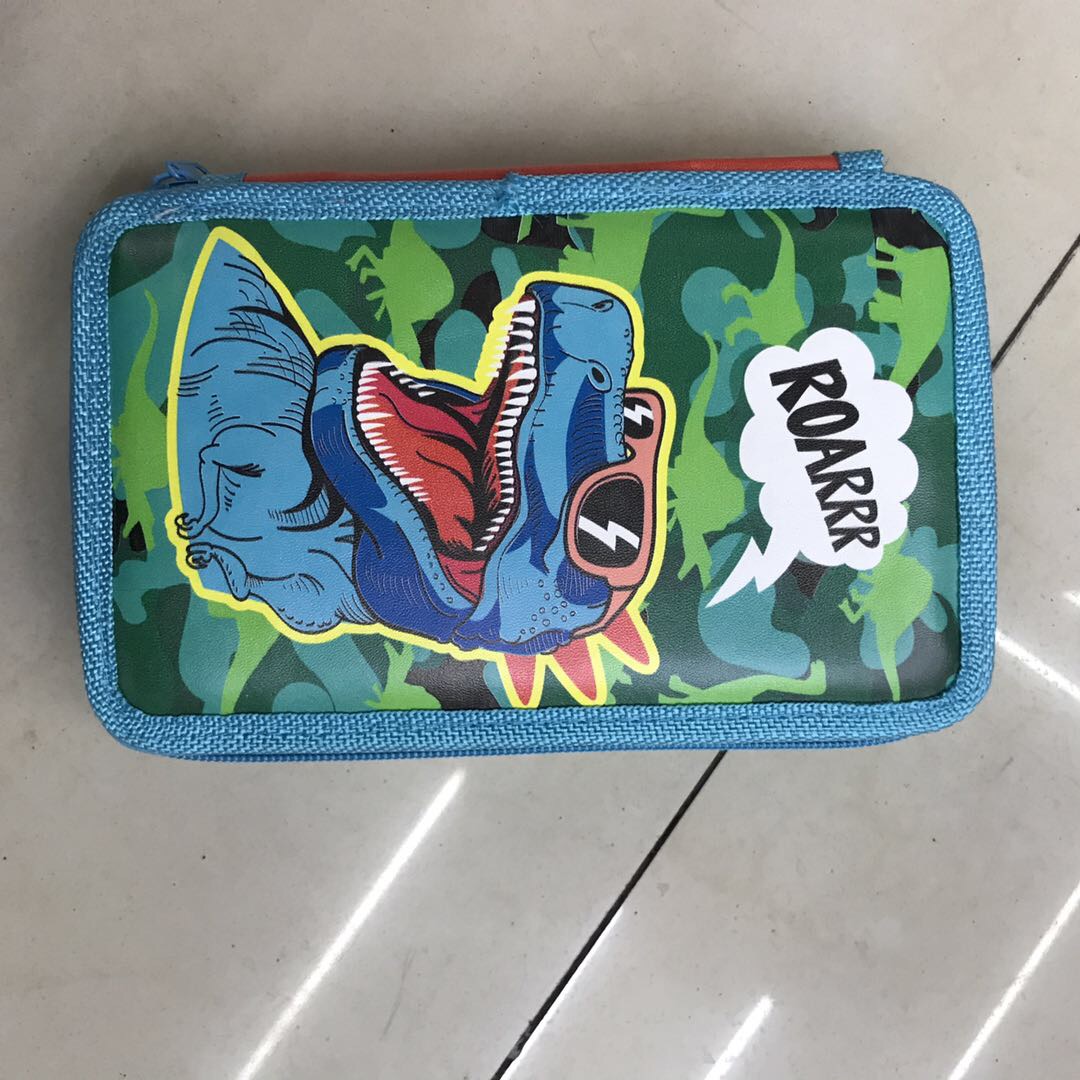 鳄鱼卡通多功能三层大容量创意学生拉链彩铅笔袋文具盒文具袋设计师用笔袋