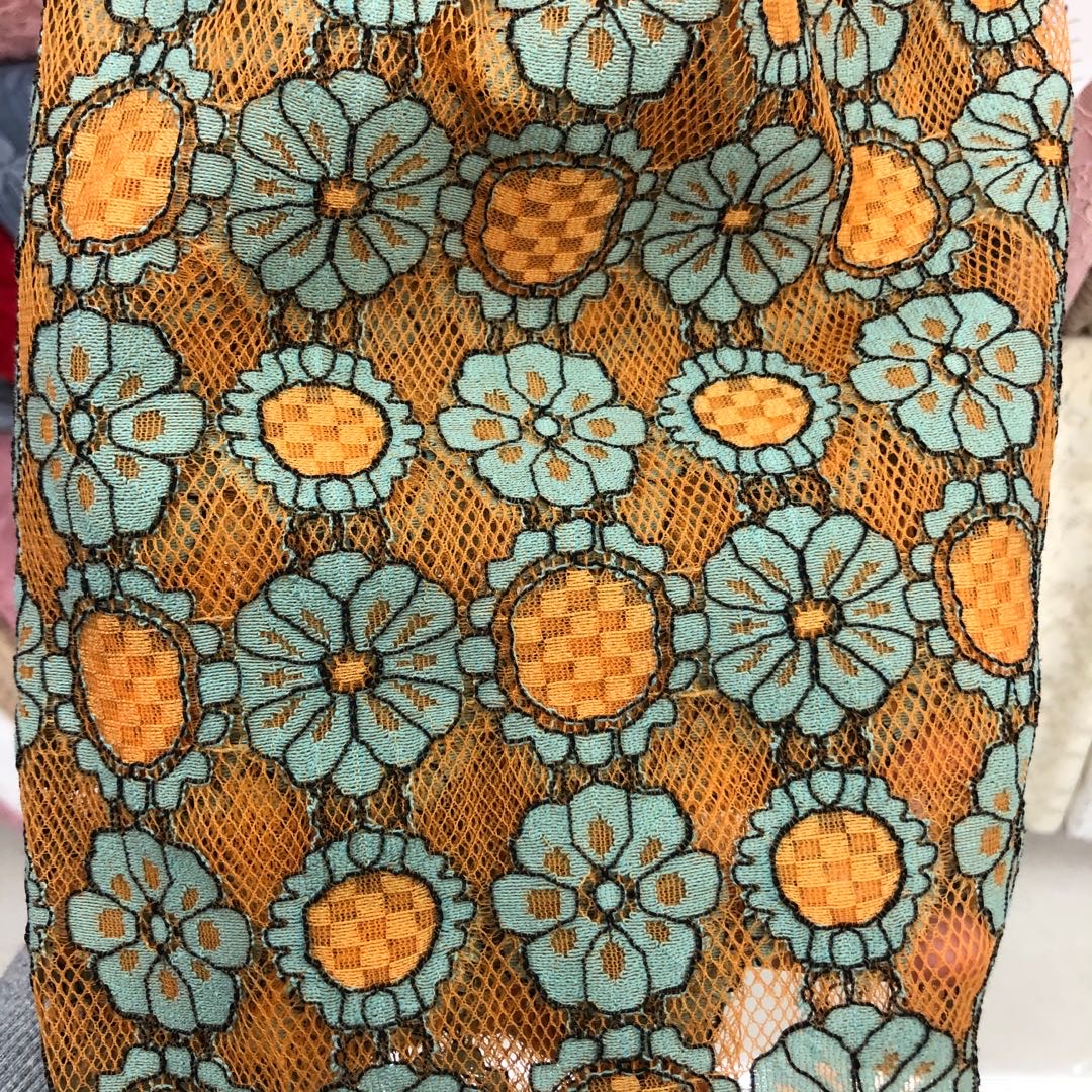 Mirror flower lace fabric, lace fabric factory direct sales, in stock, available for wholesale and retail details Picture