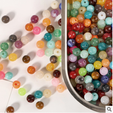 6mm acrylic beads beads beads beads jewelry children DIY handmade bracelet necklace colorful beads plastic beads thumbnail
