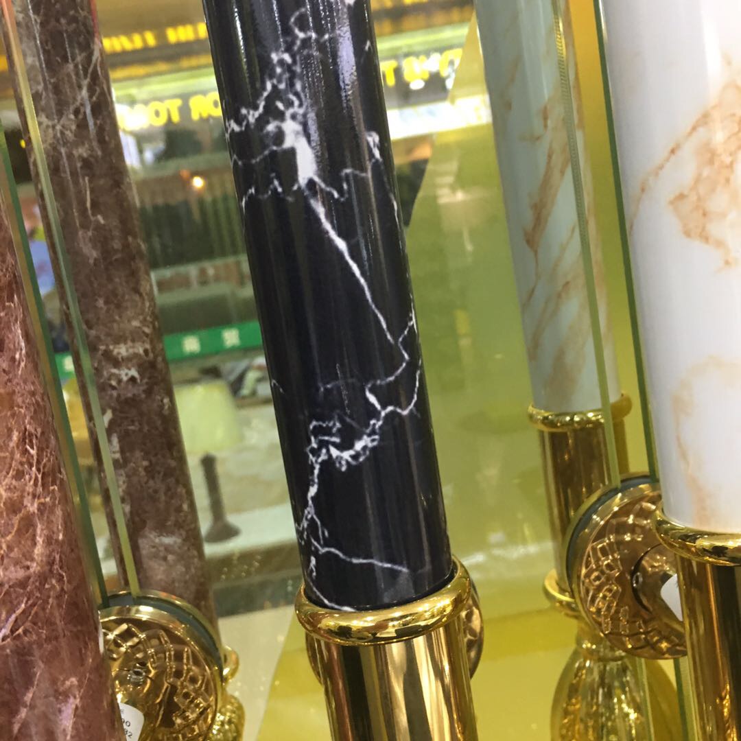 Manufacturers Direct Sales High-End Atmosphere Marble Stainless Steel Gold Plated Glass Door Handle details Picture
