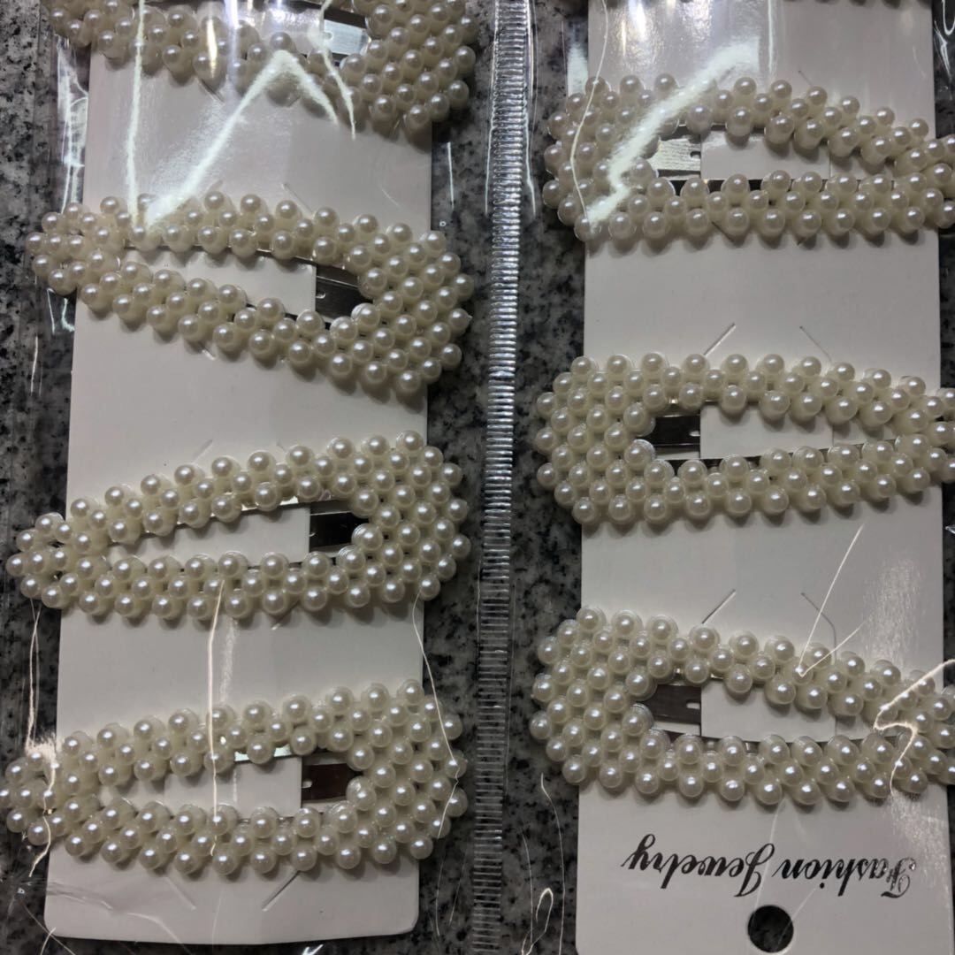 Pearl hair clips, Korean side clips, teenage girls, Instagram influencer hair clips, 2020 Waterdrop new style straight clips, bb clips, bangs clips details Picture
