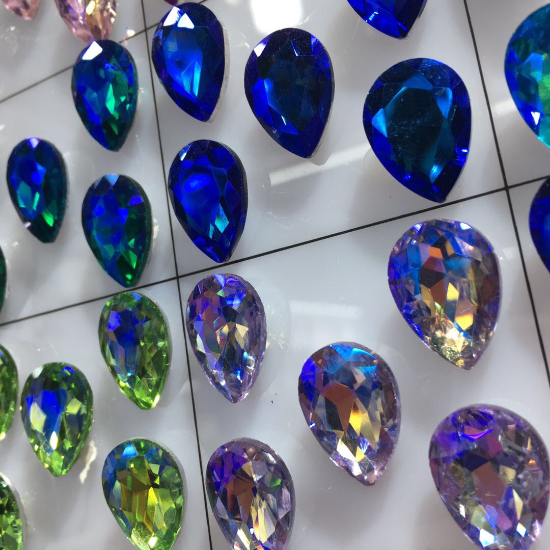 时尚气质水滴形玻璃水晶装饰配件尺寸可选细节图