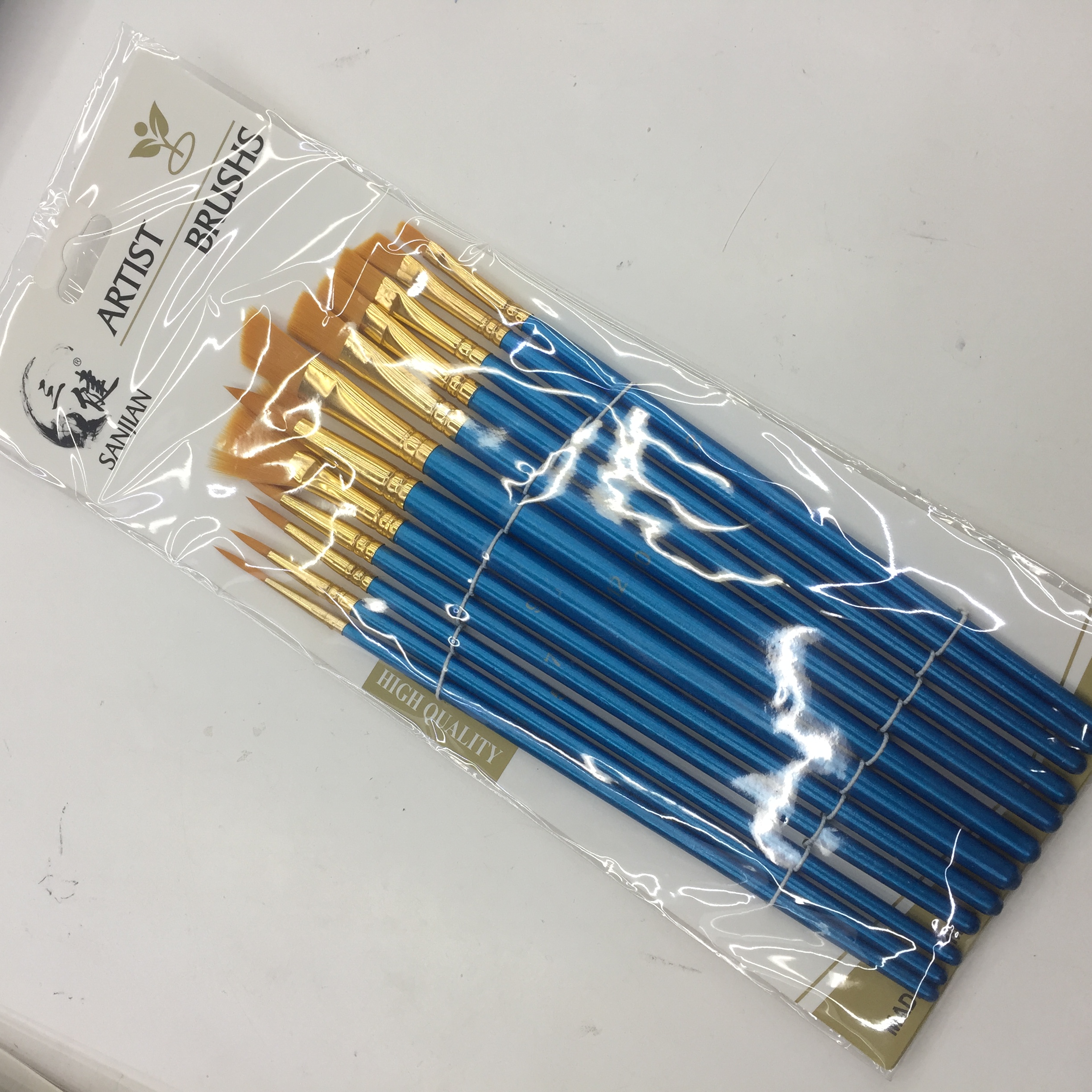 12-piece pearlescent blue rod nylon bristle multi-functional watercolor chalk watercolor pen acrylic pen Specification image