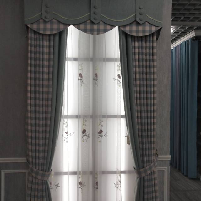 新款厂家直销可零售批发鸟语花香棉麻田园风窗帘