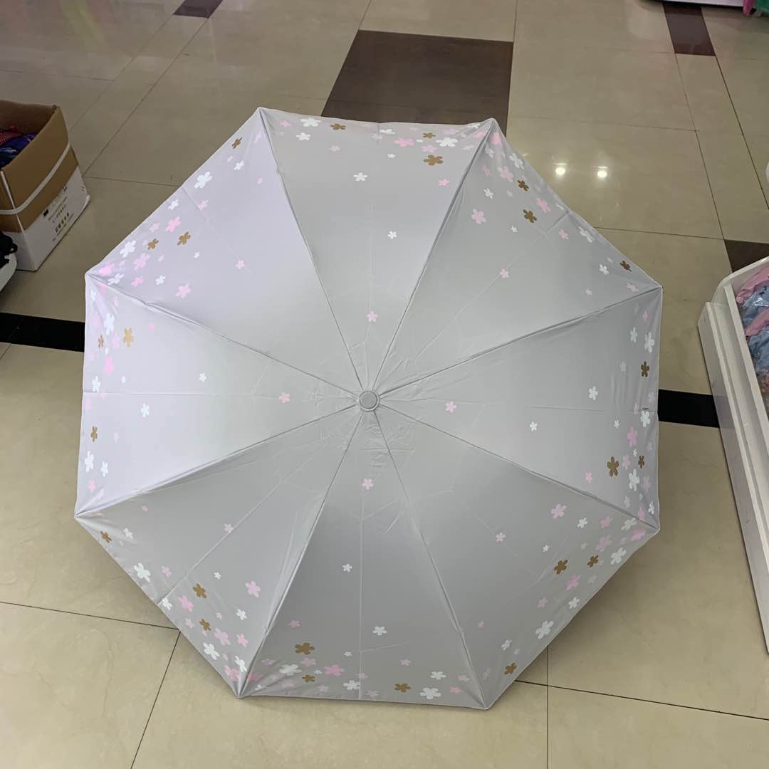 天堂伞女黑胶防晒雨伞折叠太阳伞晴雨伞广告伞定制产品图