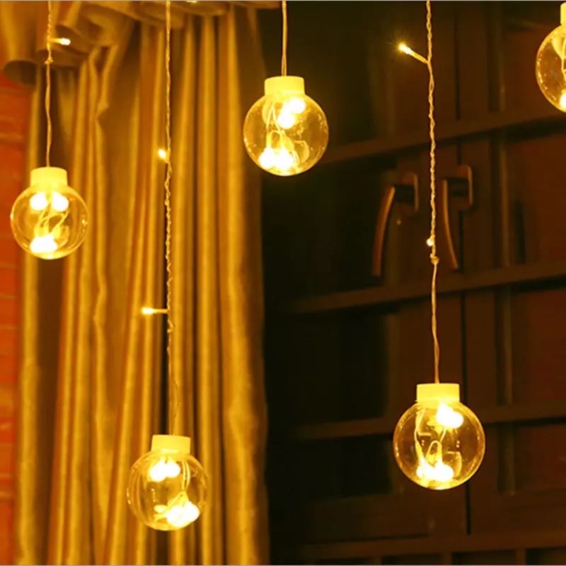 Wish lantern string, curtain light, wish ball, five-pointed star, romantic and charming lanterns, window display, creative led decorative lights