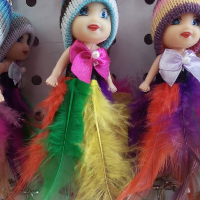 Feather Blur Doll Keychain Cute Princess Girl Bag Hanging Children's Schoolbag Doll Specification drawing