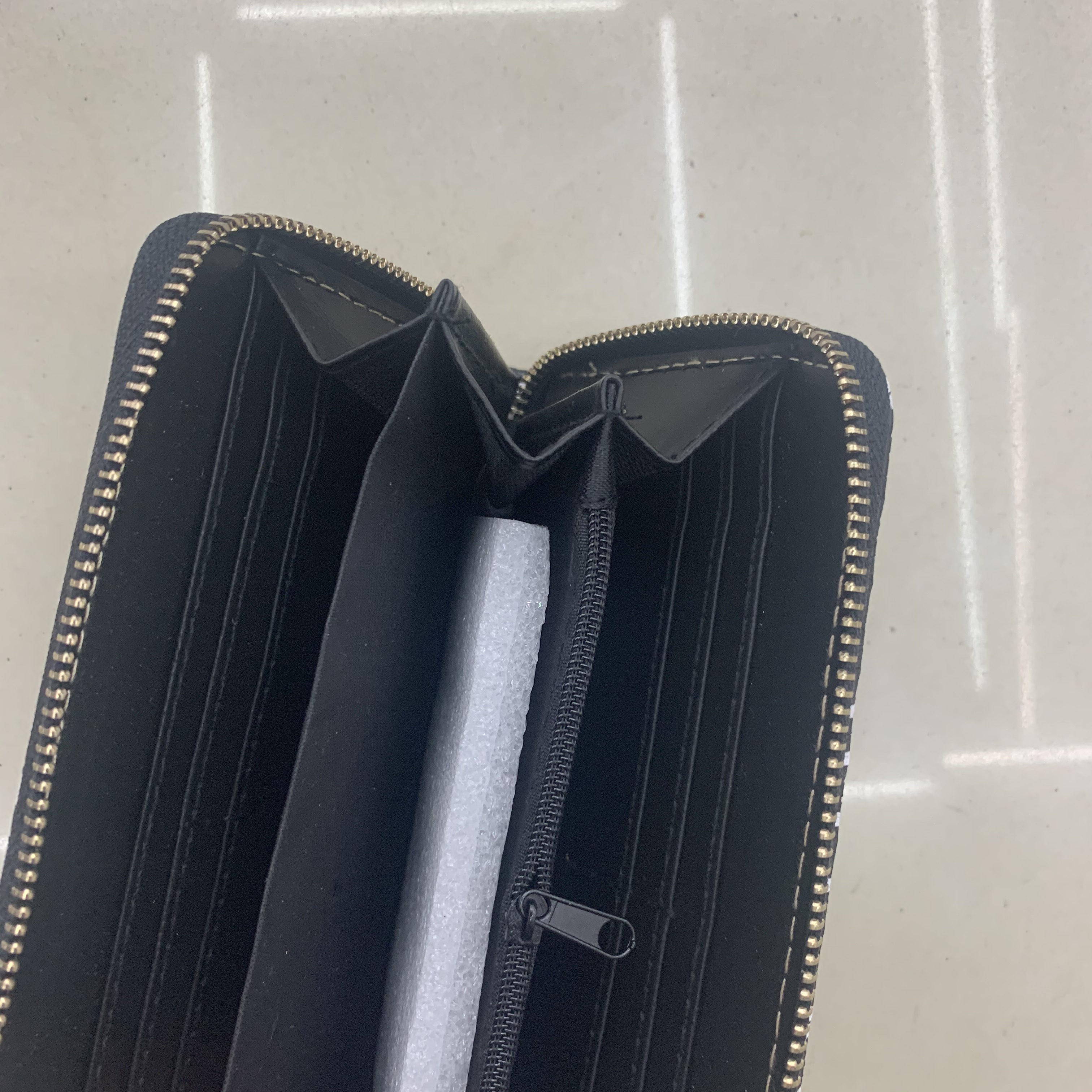 Korean Version Thousand Bird Lattice Three Fold New Fashion Women Pu Leather Women's Folding Simple Small Change Wallet Long Female Specification drawing