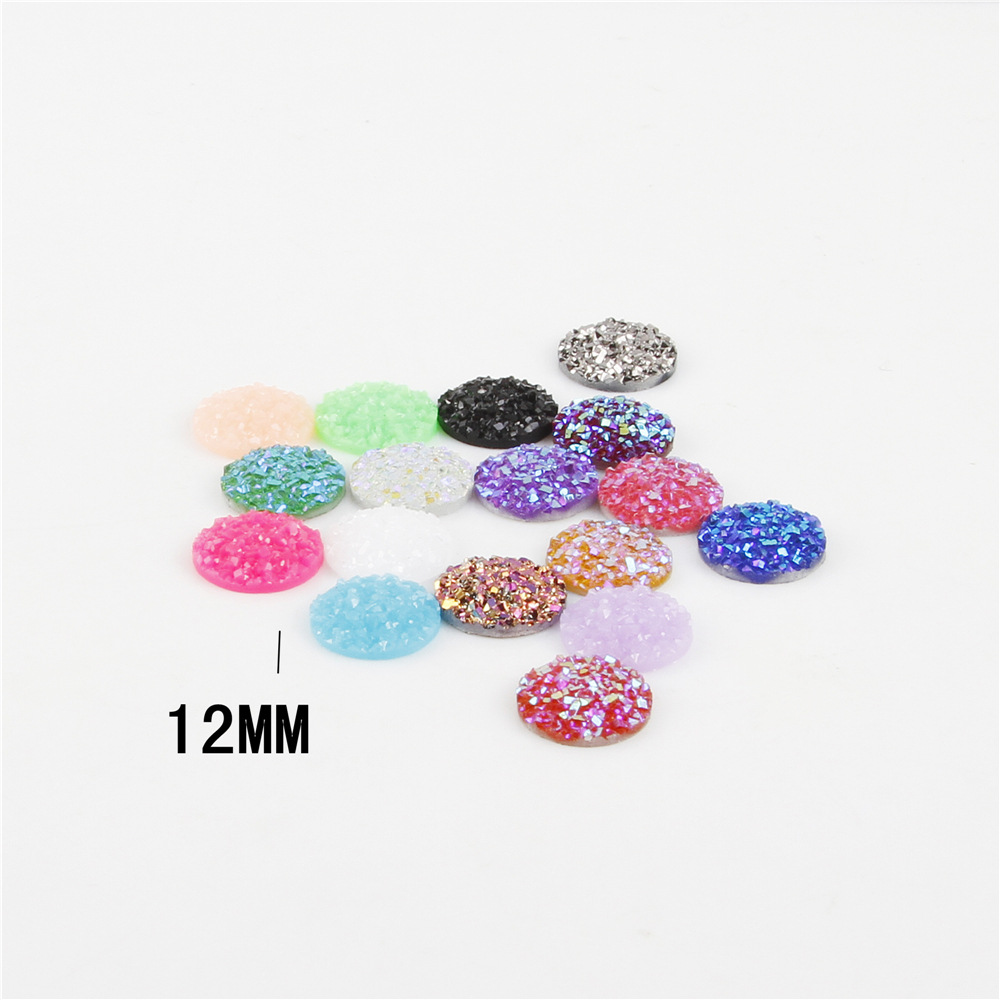12mm 环保矿石树脂钻 晶簇平底贴片 饰品配件手工diy材料现货产品图