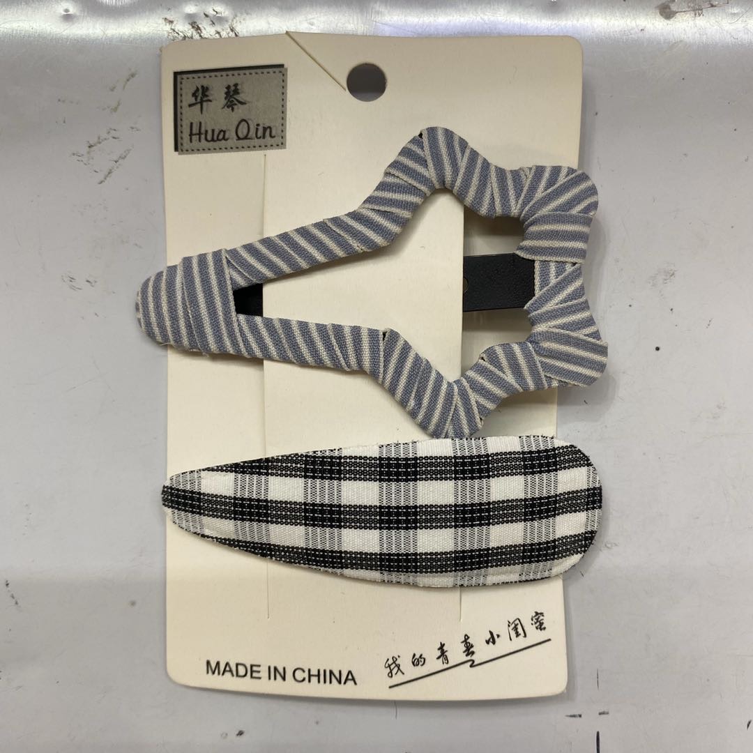 Hot new fabric plaid star lady hairpin fashion set dazzling colorful beauty super good look all want to super good to buy buy buy thumbnail