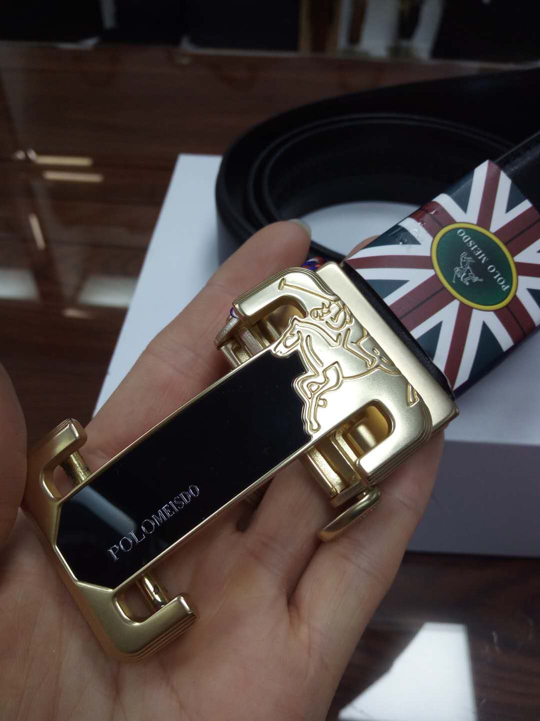 保罗BL-1男士皮带真皮头层牛皮青年裤带商务腰带自动扣产品图