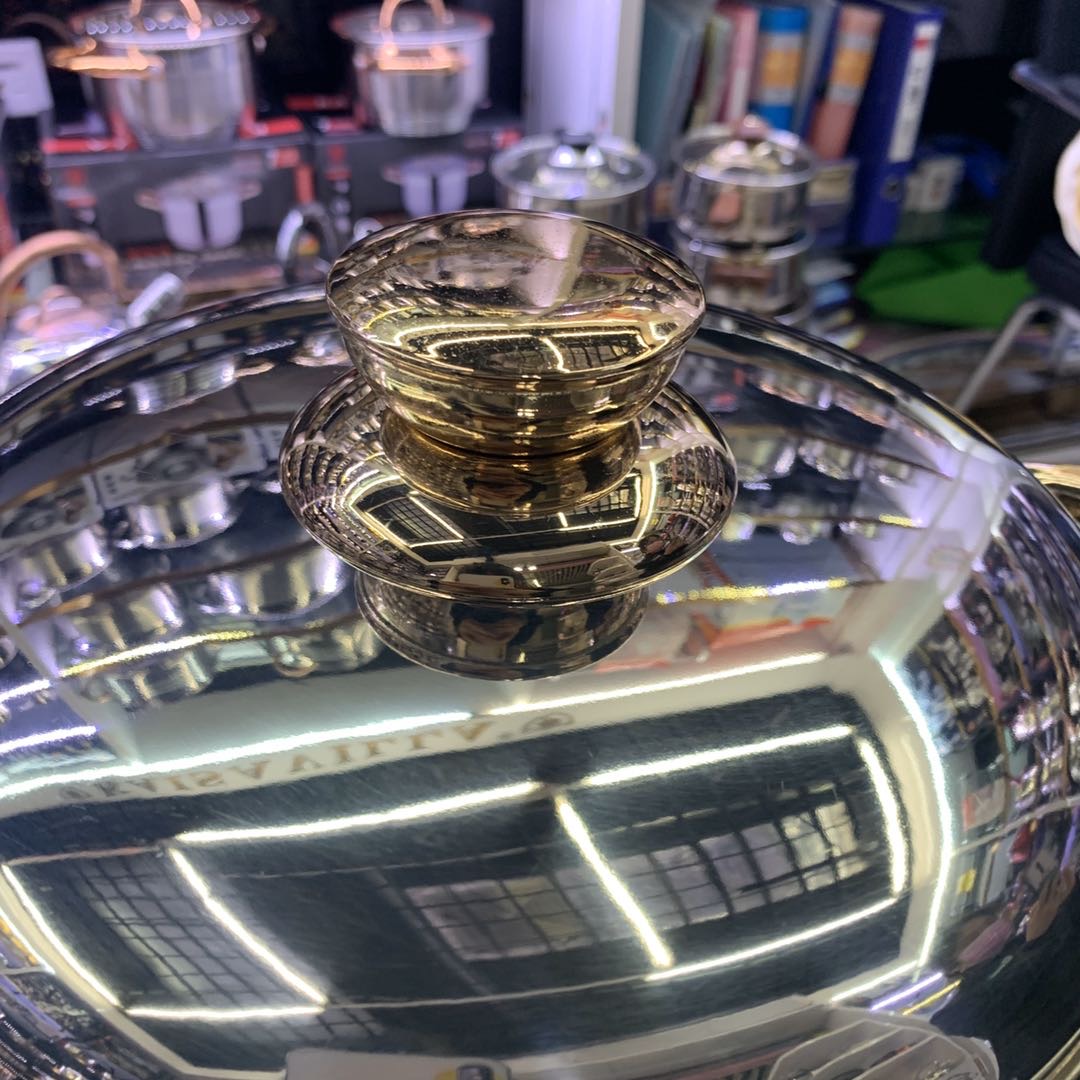 304 stainless steel soup pot, thickened double-ear pot for cooking soup and porridge, special pot for gas induction cooker, steaming, stewing and boiling water details Picture