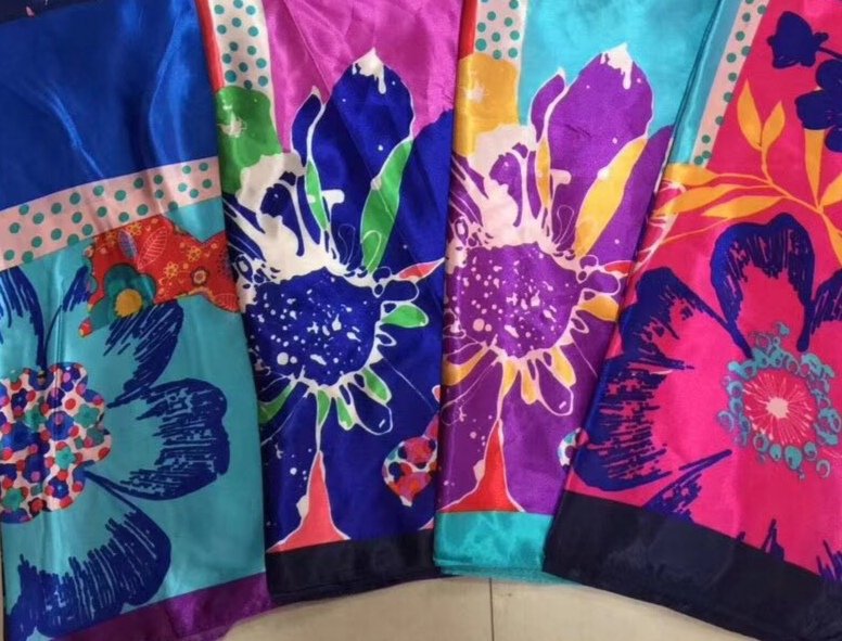 Big Flower Fashion Thin Soft Georgette Silk Scarf Pure Color Day Scarf New Scarf Ladies All Scarf Women Specification drawing