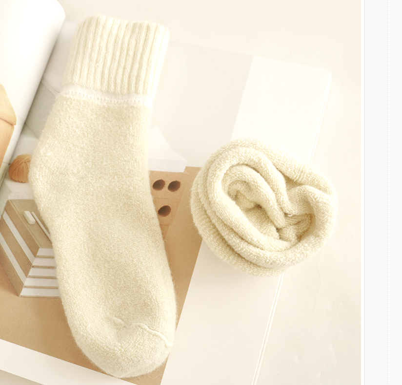 Winter warm, solid color, versatile, neutral and comfortable fleece socks, mid-calf multi-color, simple and elegant