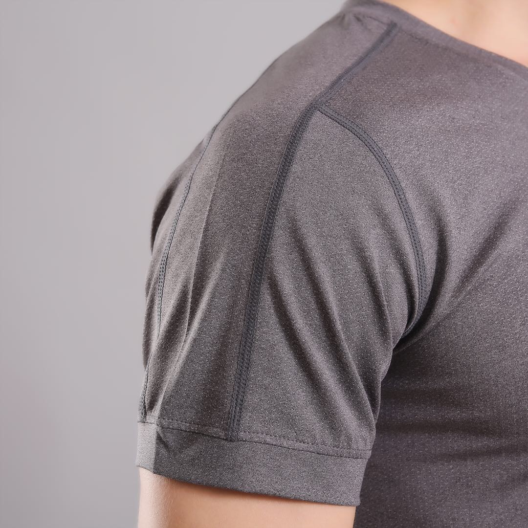 夏季新款男士速干运动背心短袖T恤跑步训练篮球贴身透气网孔健身上衣细节图