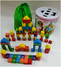 Children's building block wooden educational assembly toys, baby and toddler early education wooden bucket
