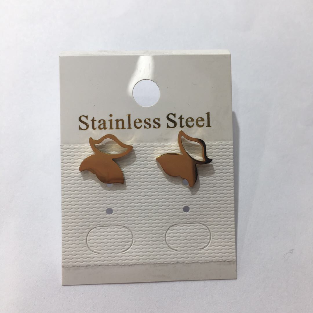 Original design butterfly hollow stainless steel plated real gold series fashion  earrings can be customized thumbnail