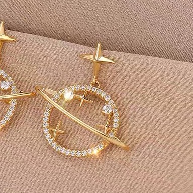 Factory direct sales of fashionable new and fresh Korean women's earrings, Star series Han Han accessories Specification image