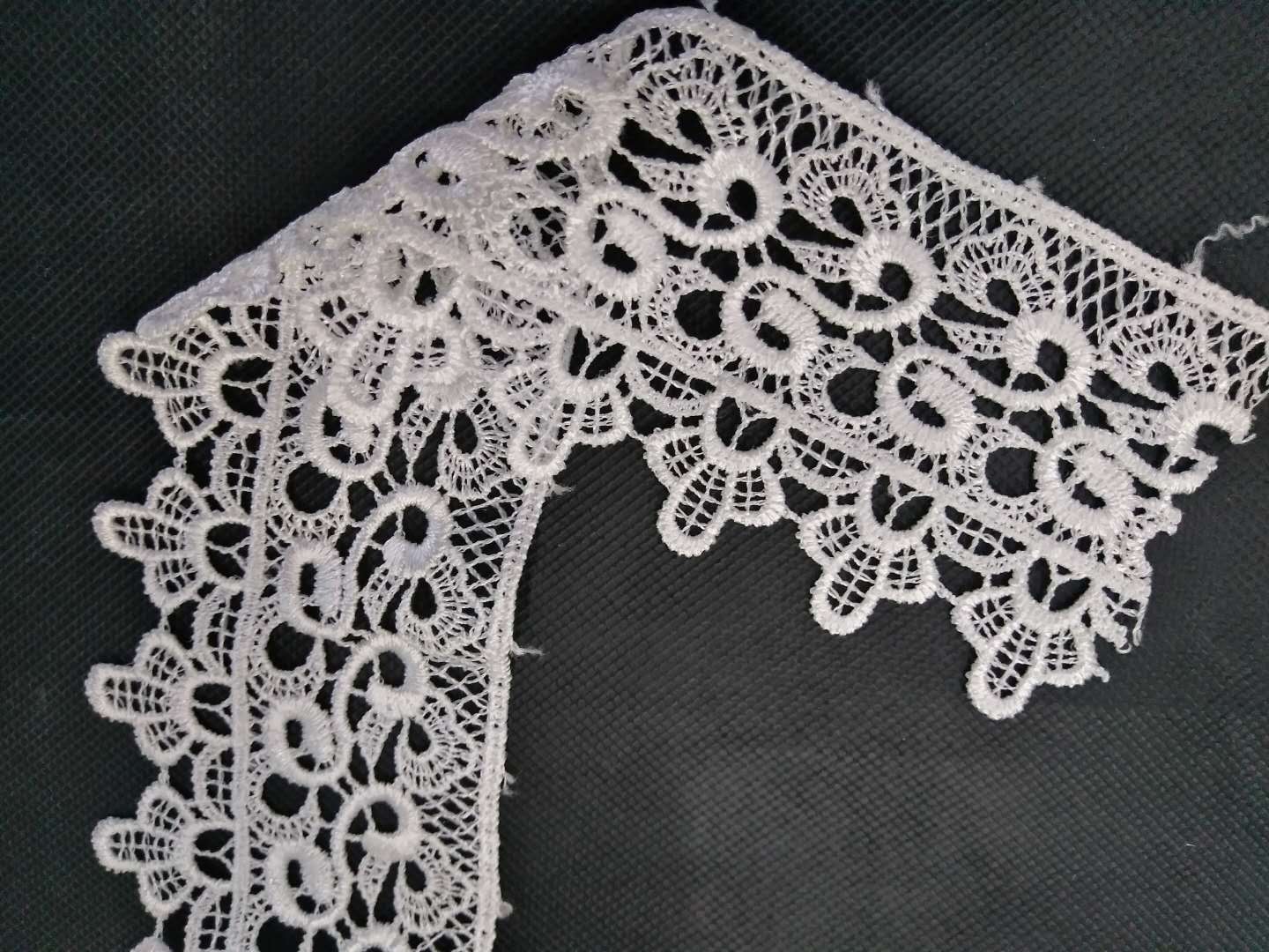 Guangdong lace, polyester filament lace, water-soluble embroidered lace, clothing and curtains in stock for wholesale Specification image