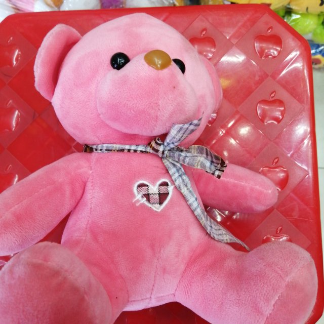 毛绒玩具绣心熊玩具