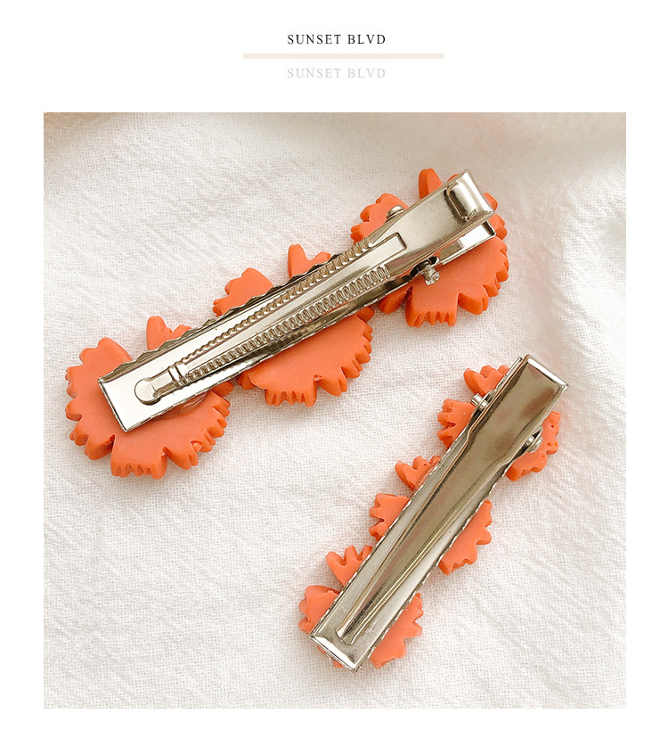 小雏菊彩色夹子头饰发夹糖果色鸭嘴夹顶夹刘海泫雅碎发花朵马尾夹细节图