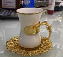 陶瓷锌合金咖啡杯酒杯茶杯多用杯套装