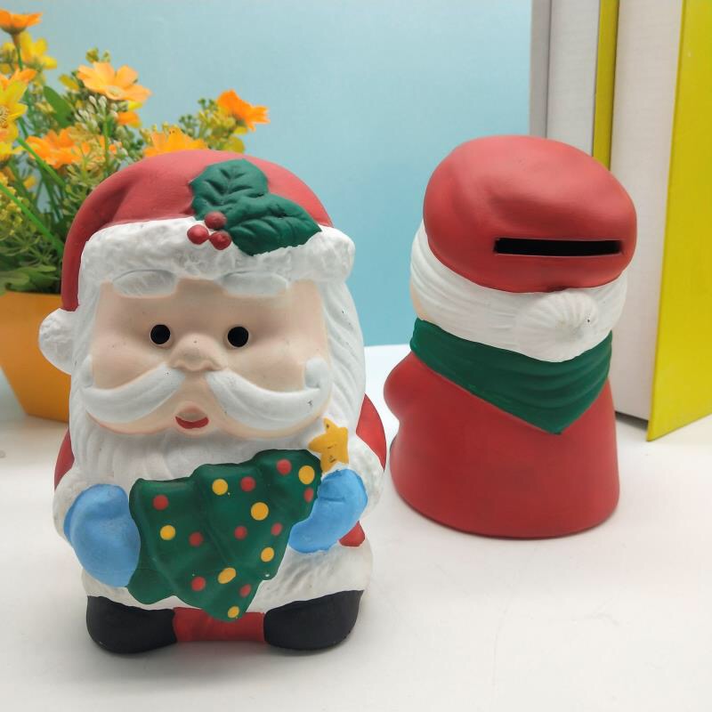 圣诞老人陶瓷摆件收纳罐子储蓄罐
