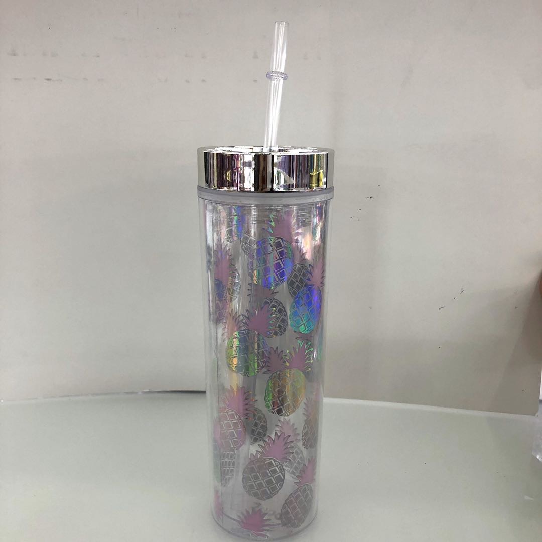 Pink pineapple double colorful juice glass beer glass bar drinking glass liquid cold glass thumbnail