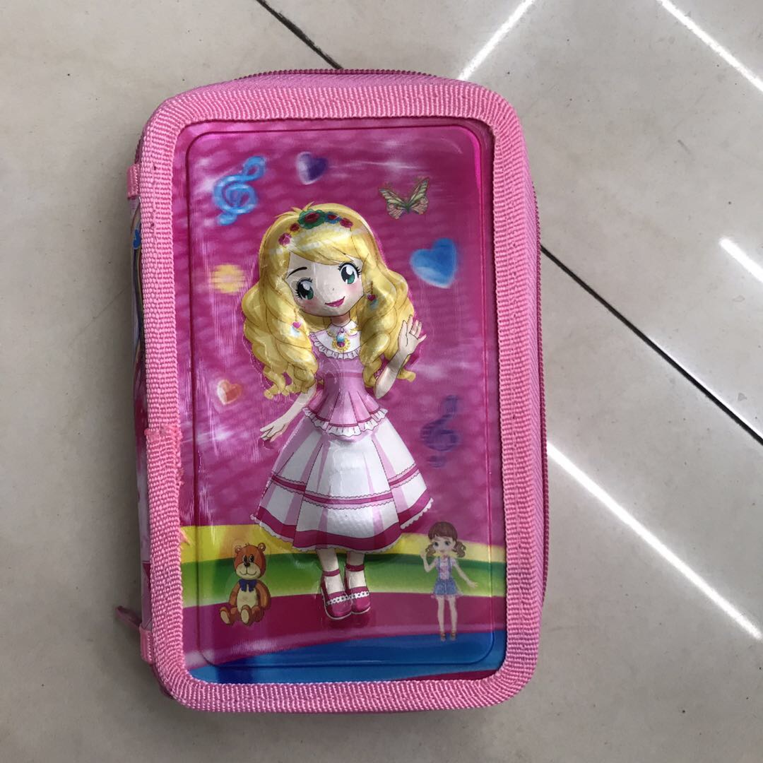 美少女多功能三层大容量创意学生拉链彩铅笔袋文具盒文具袋设计师用笔袋