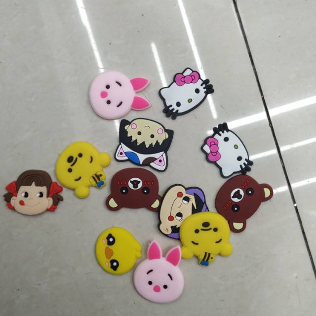 PVC soft rubber cartoon head, character head, hair clip, headwear and accessories details Picture