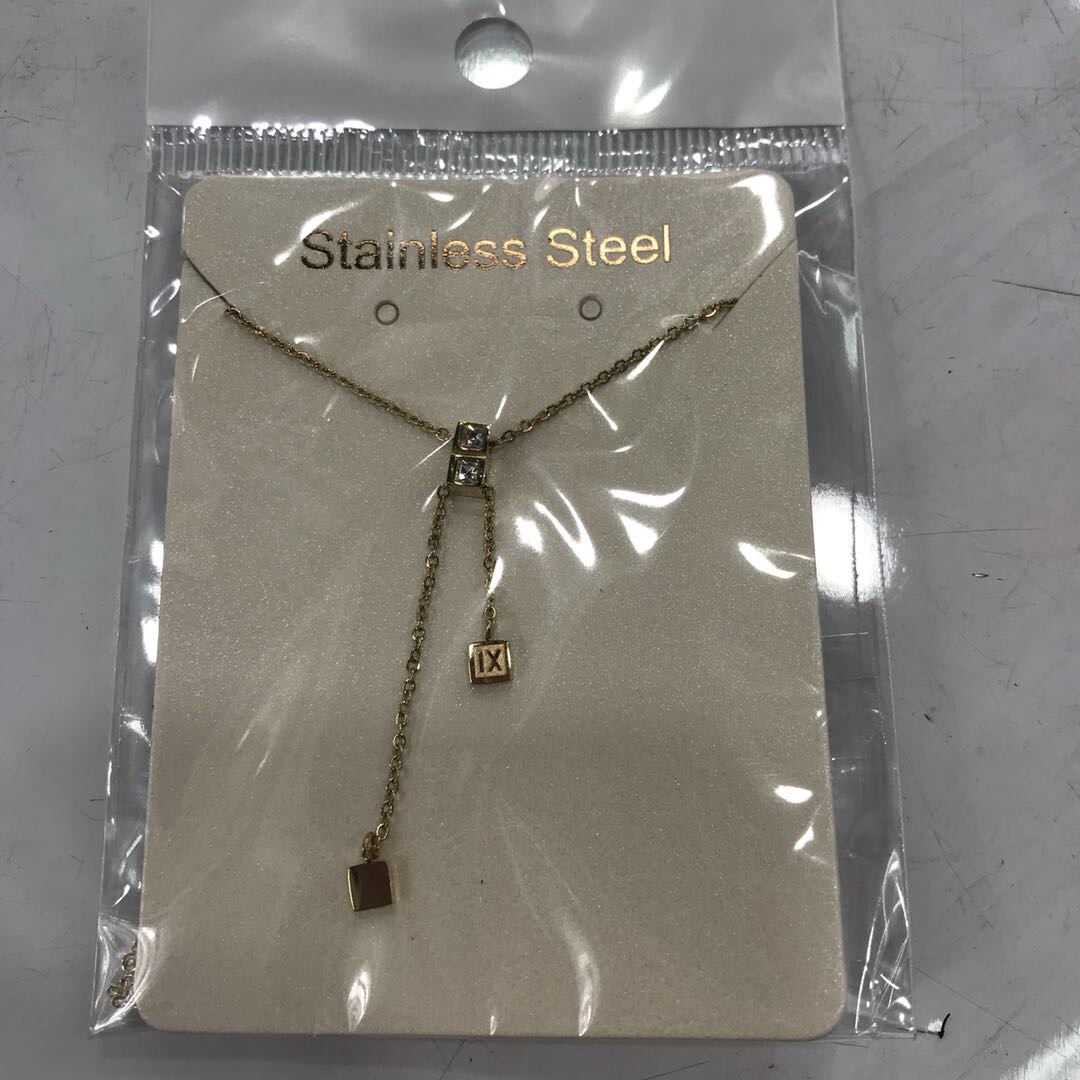 金色不锈钢细链小众简约项链项饰