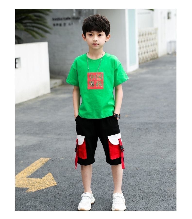 童装男童夏装套装2020新款韩版儿童洋气男孩休闲短袖帅气两件套潮细节图
