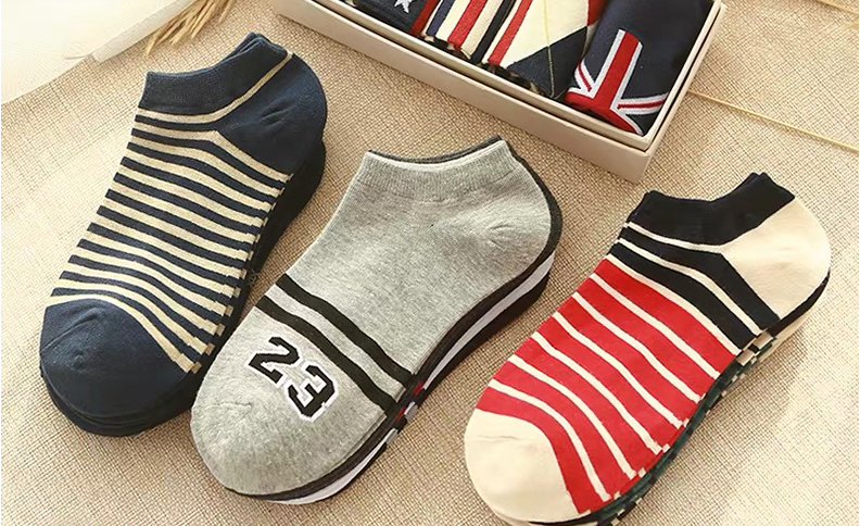 100% cotton solid color boat socks, shallow mouth socks tide spring and summer socks thumbnail