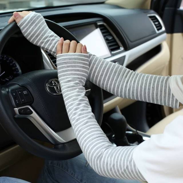 纯棉手套女薄款冰丝防晒袖套手袖护臂袖套夏季男长款防晒手臂套袖细节图