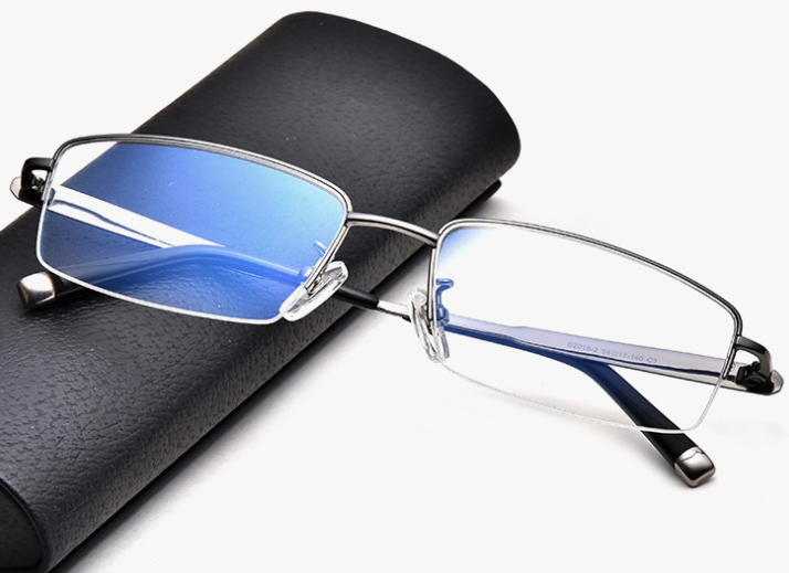 Men's pure titanium glasses frame men's ultra-light business half-frame glasses frame large face glasses Specification image