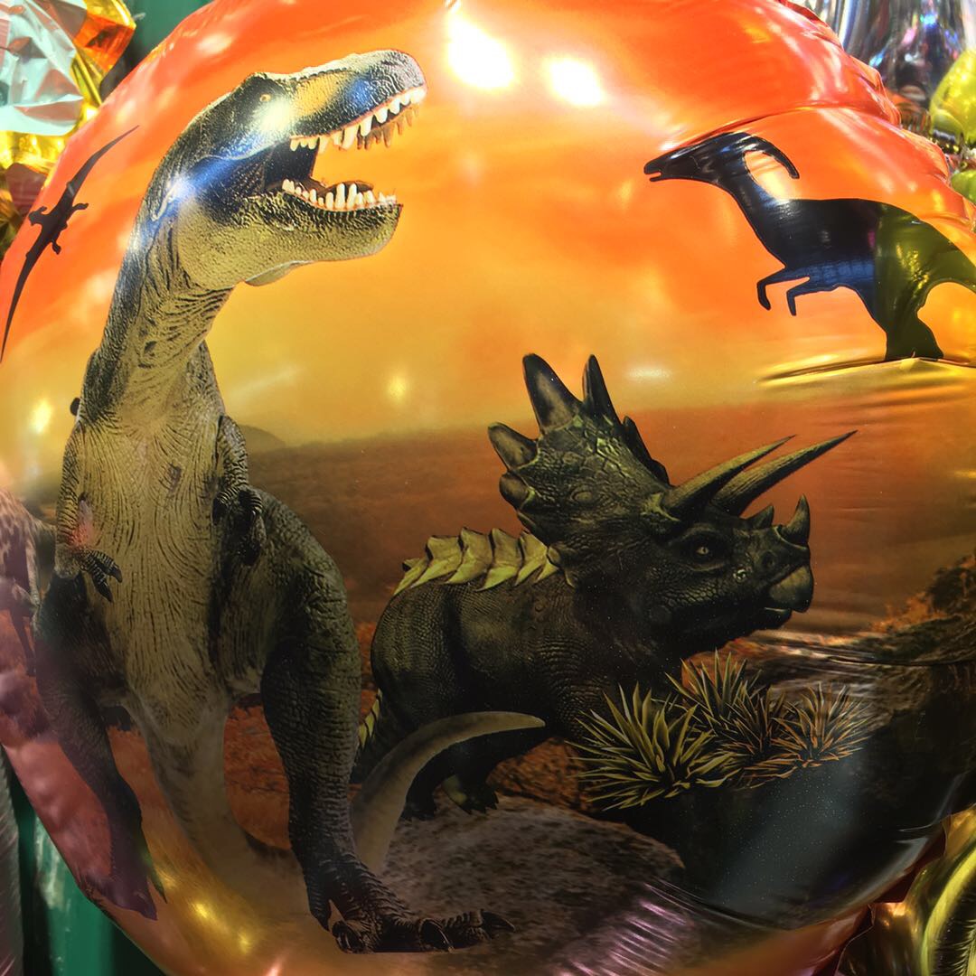 Disposable aluminum film dinosaur balloons, environmentally friendly and pollution-free cultural aluminum film balloons details Picture