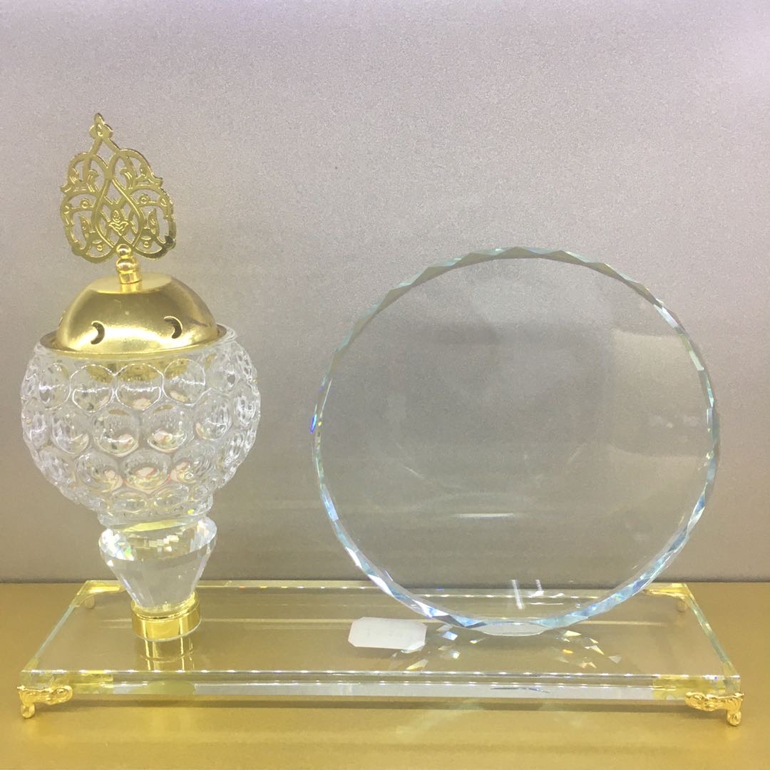 BEF-1水晶香炉可印图案 铁艺香炉摆件玻璃卧室装饰香炉