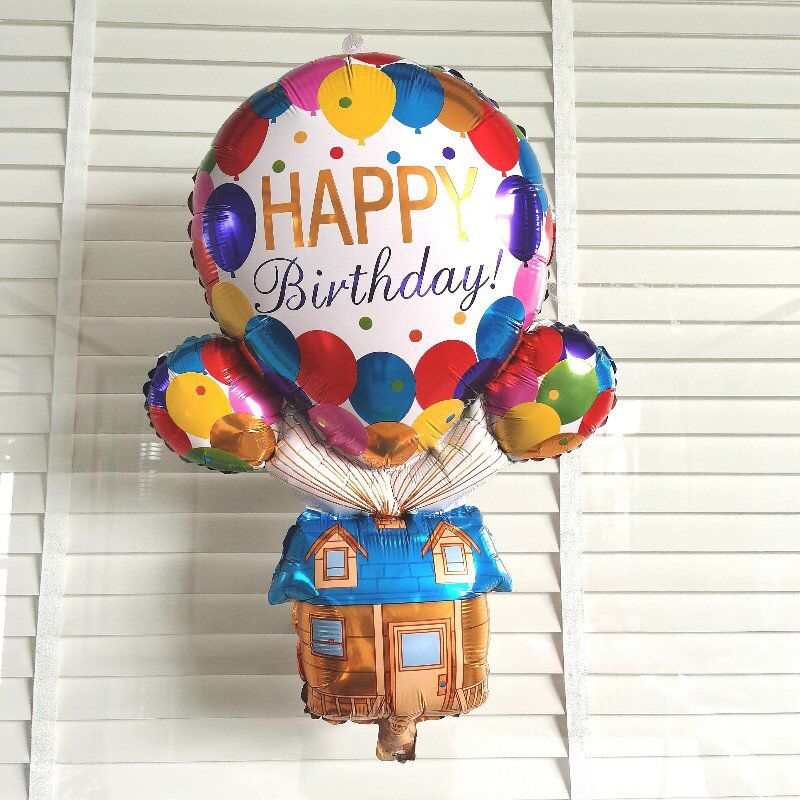 飞屋气球生日快乐铝膜气球派对用品节庆用品厂家