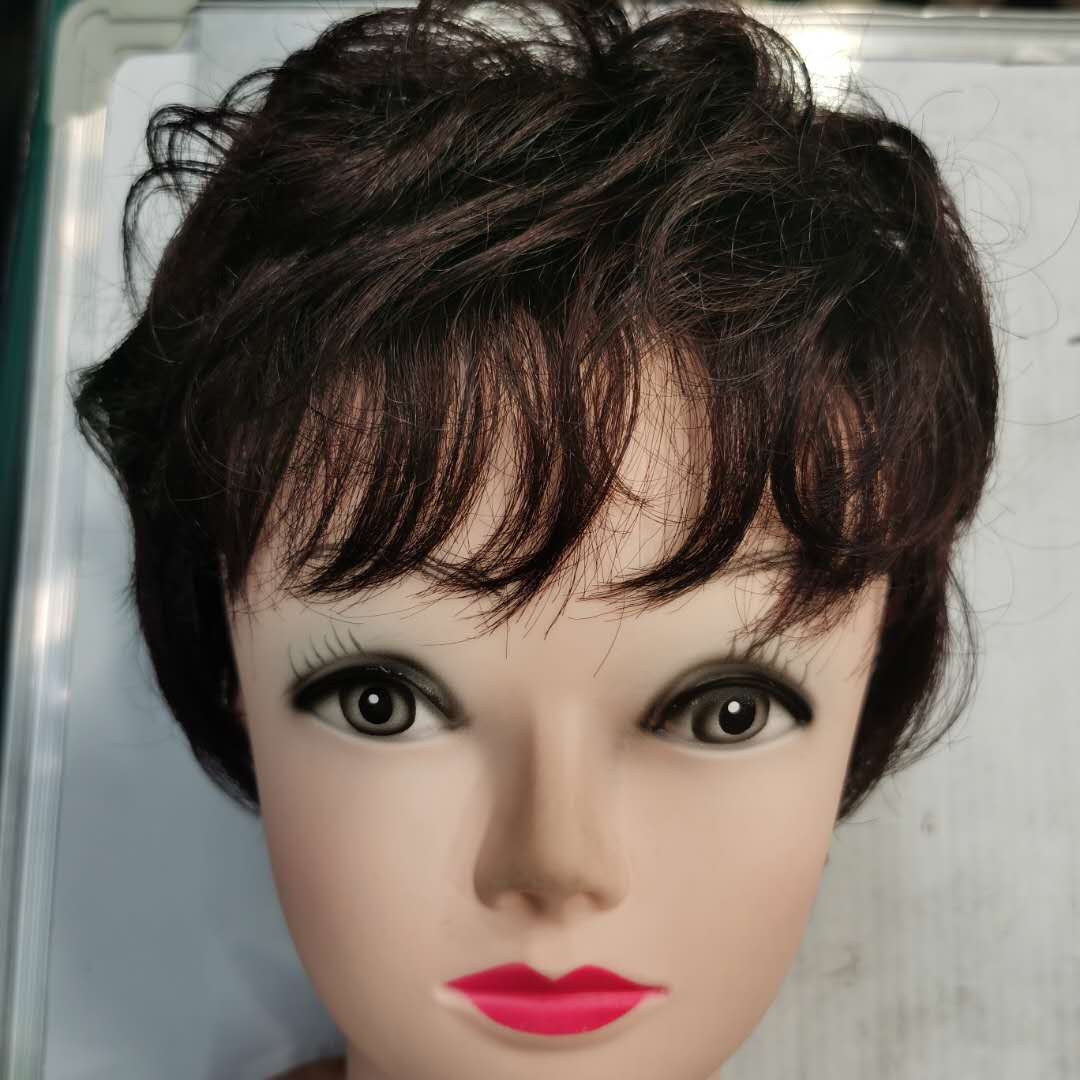 A versatile and popular new women's wig with yellow curly hair and short hair details Picture