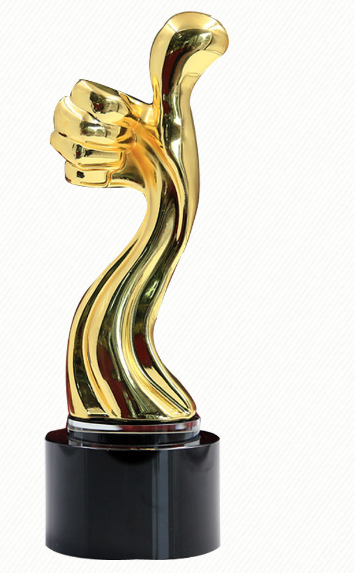 批发水晶金属大拇指 五角星 锌合金树脂创意奖杯纪念品产品图