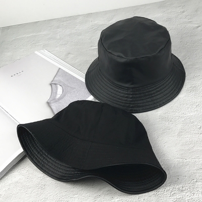 Women's Autumn Double-Sided Fisherman Hat Men's And Women's Small Brim Solid Color Short Brim Black Basin Hat Specification drawing