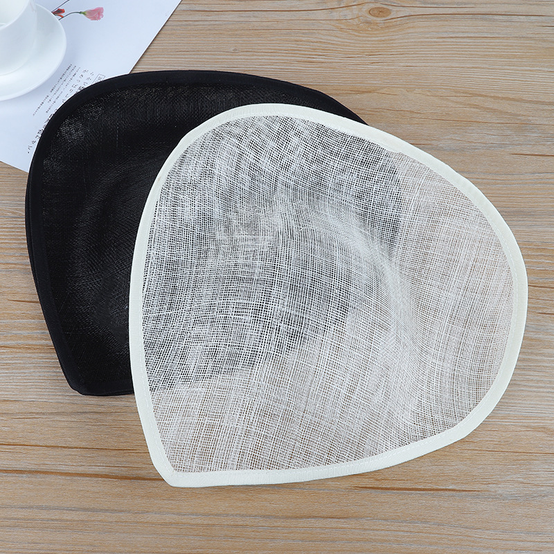 A popular retro linen hat base for foreign trade banquets, 32*28cm water-drop linen hat base support Specification image