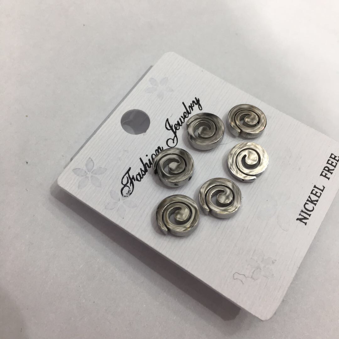 欧美风时尚百搭款棒棒糖环形铜镀银成人耳钉套装细节图