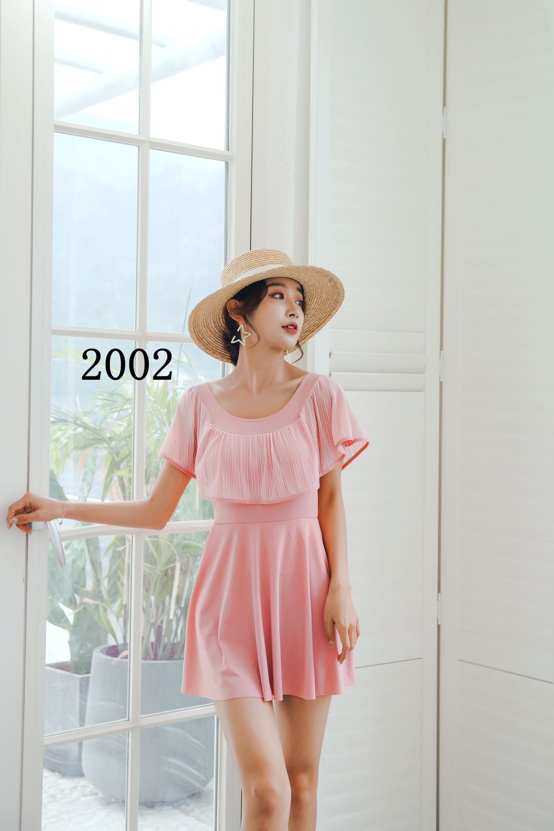 Model 2002 Swimsuit Milk Silk Without Steel Support Pink Wine Red Black Size Equal Code